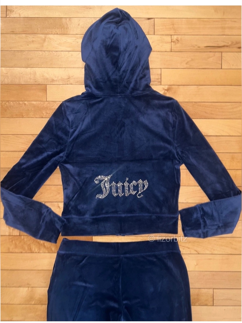 NEW! NWT JUICY COUTURE Velour OG Bling Tracksuit Set in Atlantis Blue Size M